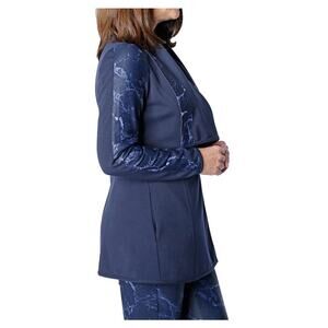 DG2 by Diane Gilman Shawl Collar Jacket Blue Large